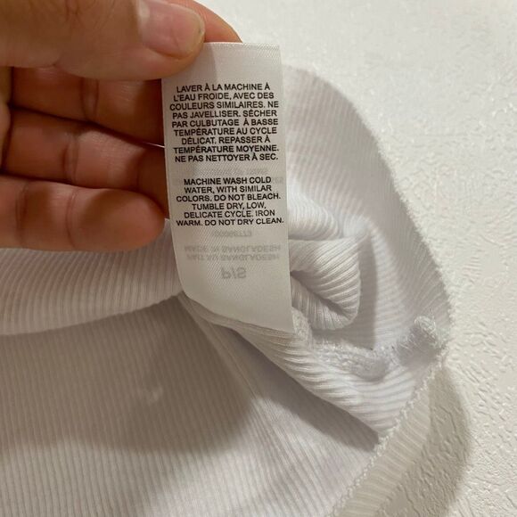 Garage Built To Ride Moto Graphic Ribbed Crop Tank Top White Size S - Picture 7 of 8